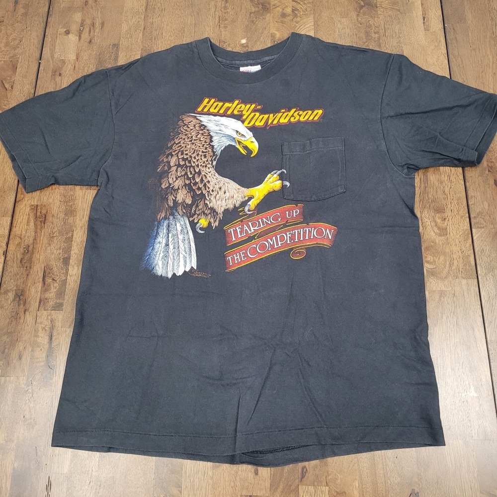 Vintage 1985 Single Stitch HD Tearing Up The Competition Men's Graphic Tee Sz LG